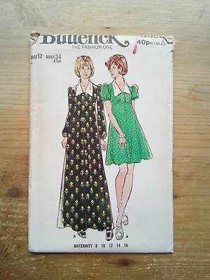 3593 Fit & Flare Maternity Dress Size 12 Uncut Vintage Butterick Sewing Pattern • £10