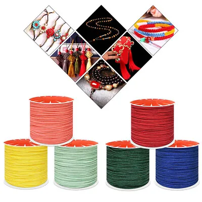 £2.03 • Buy 0.8mm Nylon Cord Thread Chinese Knot Macrame Rattail Bracelet Braided Strings