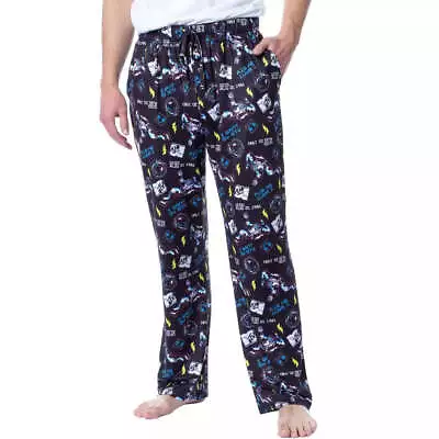 MTV Mens' Music Television Moonman '80s Logo Sleep Pajama Pants Black • $21.99