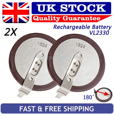 2PCS Rechargeable VL2330 Battery  For Land Rover Freelander 2 3V Remote Key Fob • £9.89