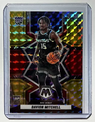 2021-22 Panini Mosaic Choice Davion Mitchell SP RC Red Yellow Fusion /88 Kings • $5.99