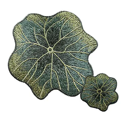 Lotus Leaf Patch Elegant Green Leaves Applique For Dress Clothing Craft   • £6.56