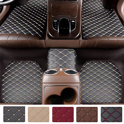 Universal 5pcs Leather Car Floor Mats Waterproof Front&Rear Non-Slip Carpets • $25.59