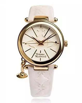 Vivienne VV006WHWH Westwood Ladies' Gold Plated Orb Strap Watch WHITE Japan New • $136.32