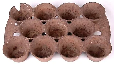 Antique # 10 Cast Iron Muffin Pan-11 Cups-Kitchen Houseware-Rusty Heavy • $50.99