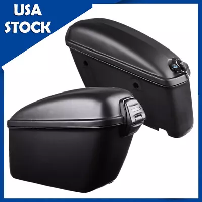 Universal Motorcycle Side Bags Trunk Case Saddlebag Hard Side Box Waterproof • $79.01