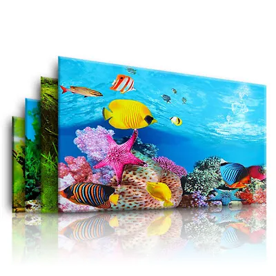 Aquarium Landscape Sticker Poster Fish Tank 3D Background Painting Stick ZT • $6.63