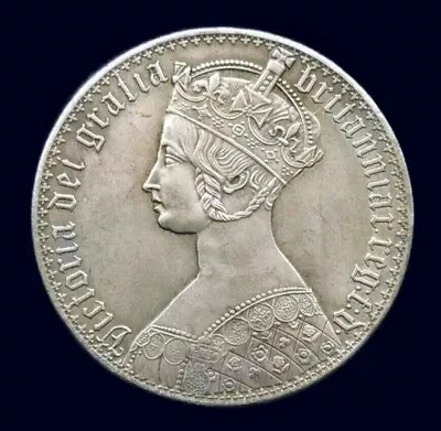 1847 Queen Victoria Gothic Crown Beautifully Silver Plated Coin  • $9.01