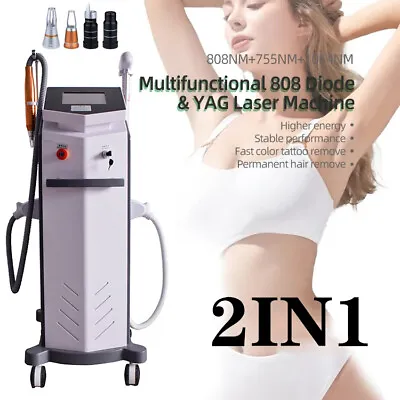 2IN1 755 1064 808nm Diode Picosecond Laser Hair Tattoo Removal ND Yag Machine • $99.99