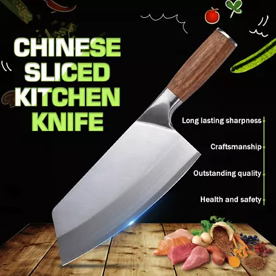 8 Inch Chef's Knife Cleaver Stainless Steel Hand Forged Meat Chopping Slicing • $34.99