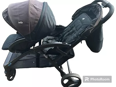Joie Evalite Duo Double Tandem Baby Stroller Pushchair  Black • £100