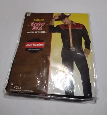 New Men’s Western Cowboy Shirt Adult Standard  Costume Up To Size 42 • $9.98