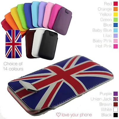 Quality Excellent Protection Slide In Slim Pull Tab Pouch Phone Case✔Union Jack • £4.99
