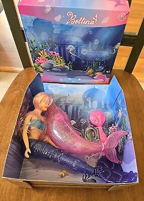 NEW Bettina Mermaid Princess Doll Playset W Color Changing Tail & Pink Dolphin • $20.99