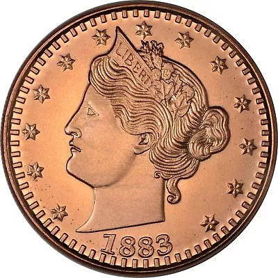 $2.75 • Buy 1 Oz Copper Round - 1883 Liberty V