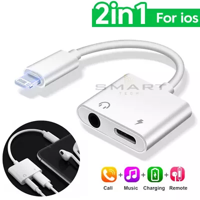 IPhone Jack To 3.5mm Splitter 2in1 Adapter To AUX Headphone And Charger • $7.95