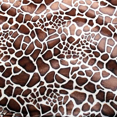 Velboa Faux Fur Brown&cream Giraffe Animal Print Fabric Free Shippin By The Yard • $11.99