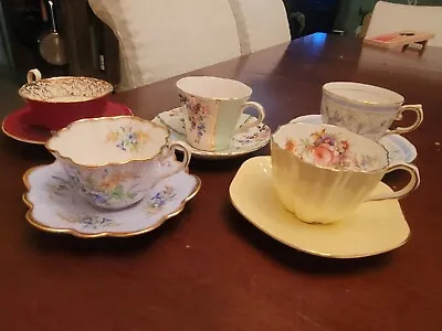 Lot Of 5 Vintage Tea Cups & Saucers - All Different Very Good Condition.   • $100