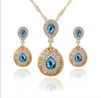 £4.49 • Buy Crystal Bridesmaid Jewellery Bridal Wedding Party Necklace Earrings Drop Set