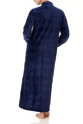 Ladies Givoni Luxury Navy Blue Long Length Zip Dressing Gown Bath Robe (GU32) • $89.95