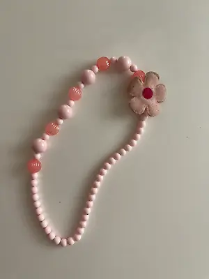 Urban Outfitters Mac Short Beaded Raver Necklace Pink Flower  -Cute • $5