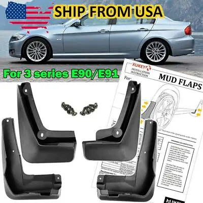 $39.89 • Buy US STOCK For BMW 3 Series E90 E91 Mud Flaps Front Rear Splash Guards Mudguards
