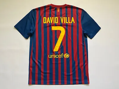 Barcelona Spain 2011/2012 Home Football Shirt Jersey Nike #7 David Villa • £150