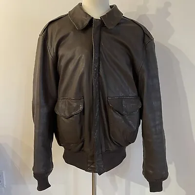 Vintage Cooper A-2 Leather Jacket USAF Badges Men Size Large • $110