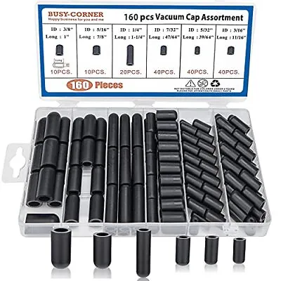 Rubber Vacuum Caps Plug Kit 160 PCS Assorted Vacuum Plugs Hose End Caps Assor.. • $20.89