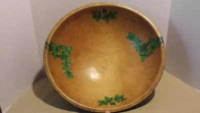 Antique Large Carved 19th Century Treenware Wood Bowl Dough Tole Paint • $139