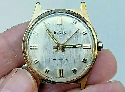 Elgin Mens Watch Swiss Manual Wind Wristwatch RUNNING 1970s • $95