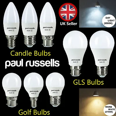 3W 5W 7W 12W LED GLS Candle Light Globe Bulbs Warm Day White 240V BC SES ES Lamp • £5.99