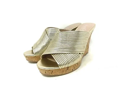 Charles By Charles David Linger Wedge Sandal Light Gold Open Toe Platfrom • $49.99