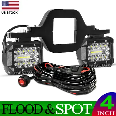 2.5'' Tow Hitch Mounting Bracket + 4  Backup Reverse Tri-Row LED Pods Lights • $33.24