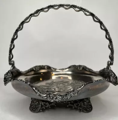 Wilcox Silver Reticulated Brides Basket Cherry & Leaf Design 6720 Quadrupleplate • $48.97