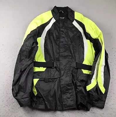 Fulmer Racing Jacket Mens Small Black Yellow Full Zip Motorcycle Biker Coat • $64.84