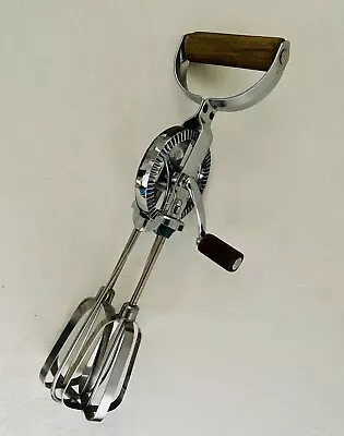 Vintage Ekco Maid Of Honor Stainless Steel And Teak Hand Crank Manual Egg Beater • $15.95