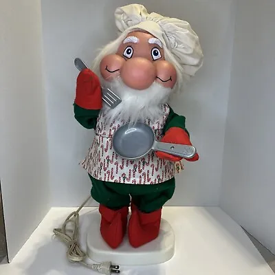 Santa's Best Animated Gnome Chef Electric 22  Works Christmas Vintage Elf Baker • $59.99