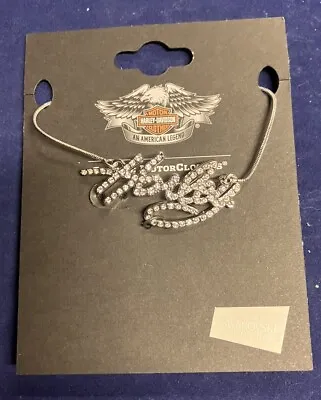 Harley Davidson Script Necklace W/ Swarovski Crystals Genuine MotorClothes • $40