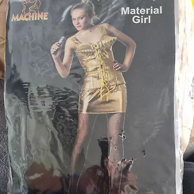 Madonna 80s Gold Cone Top And Skirt.  Fancy Dress Wig Tights Size 12 14 • £20