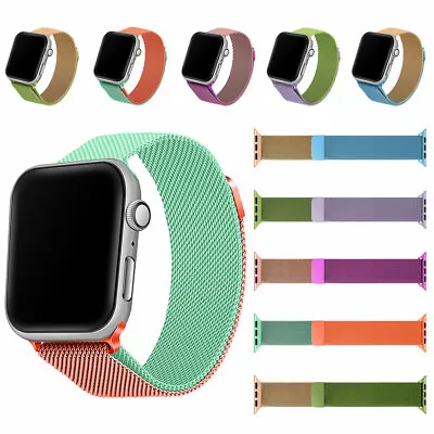 $9.89 • Buy For Apple Watch 6/5/4/3/2/1/SE 38-44 Mm Gradient Milanese Loop Band IWatch Strap