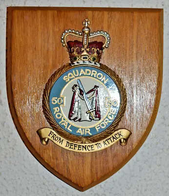 50 Squadron Royal Air Force Mess Wall Plaque Shield Crest RAF • £40