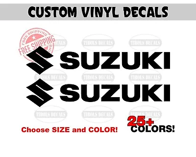 2x SUZUKI With Logo Decals SUZUKI Sticker (1 Set) Helmet Bike ATV UTV Motorcycle • $30