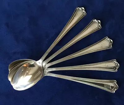 Antique ROANOKE By Baker-Manchester Sterling Silver Demitasse Spoons Set Of 5 • $95