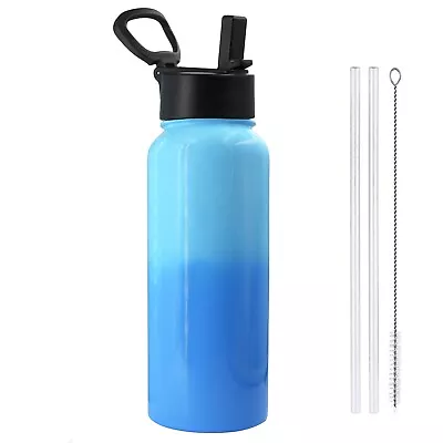 Stainless Steel Vacuum Insulated Water Bottle 32oz Leak Proof Keep Hot/Cold Blue • $23.74