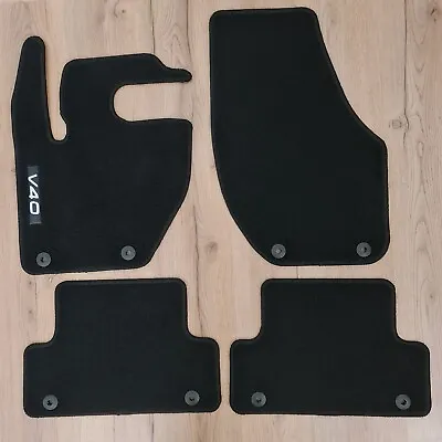 Car Floor Mats Velour For Volvo V40 2013 2019 Carpet Black Waterproof Anti Slip • $47.21