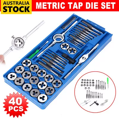 $24.95 • Buy TAP AND DIE SET 40PCS Heavy Duty HARDENED METRIC Screw Thread Taper Drill Tool