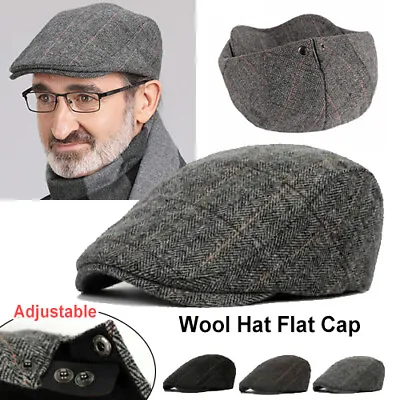 £7.99 • Buy Beret Tweed Gatsby Baker Duckbill Wool Hat Flat Cap Newsboy Adjustable MenS Ivy