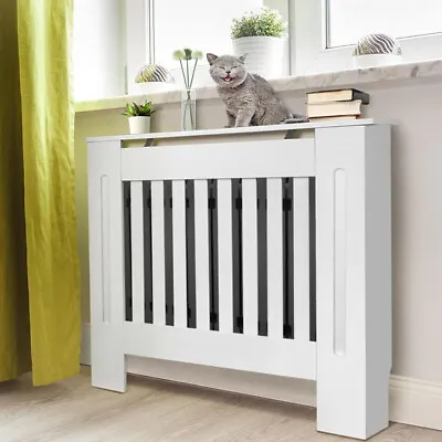 XL 92cm/100cm Tall Radiator Cover Cabinet MDF Wood Grill Shelf Wall Fence Guard • £69.91