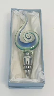 Murano Art Glass Wine Bottle Stopper Love Knot Barware Cork Boxed • $15